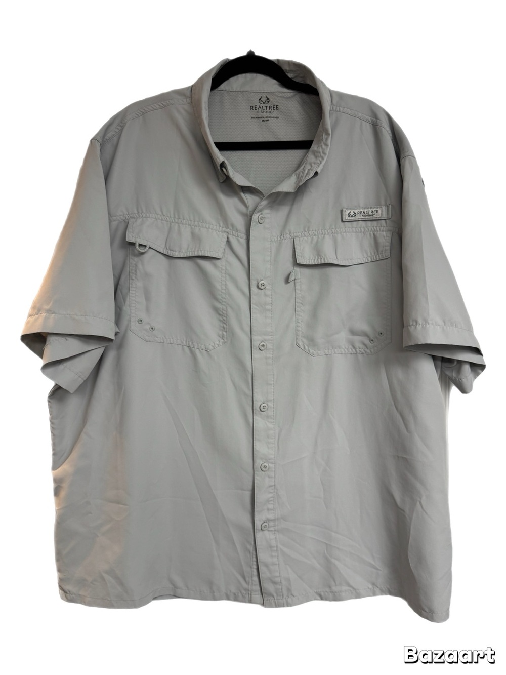 Realtree Men's Short-Sleeve Outdoor Button-Up Shirt - Light Gray